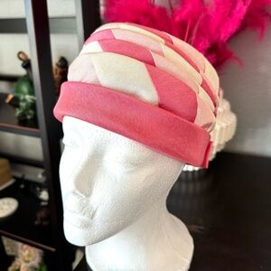 Marche Exclusive Vintage Pink Striped Hat
